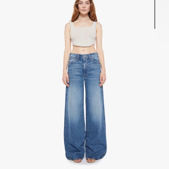 MOTHER Women's Wide Leg Flare Jeans in Light Blue Wash
